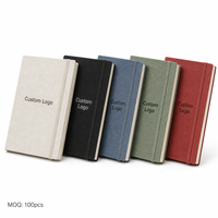 Carnet à couverture rigide en lin écologique avec élastique, personnalisable, idéal comme cadeau d'affaires, journal intime, OEM