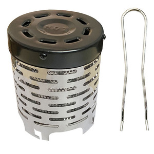 Camping <b>Stove</b> Heater Cover Stainless Steel Windproof 3-5L Outdoor Tent Heating Accessory Silver Black - Product Image 3