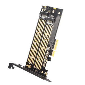 Kartu adaptor <span class=keywords><strong>M</strong></span>.2 PCIE 4.0 ganda untuk NVMe NGFF SSD NVME <span class=keywords><strong>M</strong></span> Key dan SATA B Key SSD ke PCIe X4 X8 X16 Slot untuk Desktop PC SK6 - Product Image 1