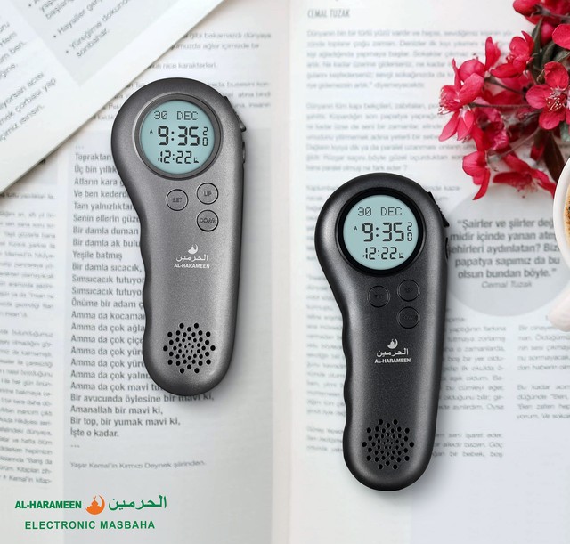 2024 Ramadan Gift Multifunction Orginal Al Harameen Muslim Black Tasbeh Digital With Azan Prayer Sounds