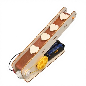 Kit de Materiales de Madera para Creación de Modelos de Cintas Transportadoras DIY, con Batería, Educativo, para Ensamblaje, Enseñanza y Aprendizaje - Product Image 1