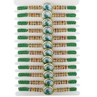 Classique rond marque carré or Bienheureuse Vierge Marie bracelet religieux tissé à la main bracelet Jésus en gros