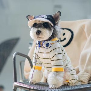 مجموعة جديدة للربيع والصيف سترة بأربعة أرجل لطيفة للكلاب الصغيرة والقطط مخططة منقوشة ملابس حيوانات أليفة ملابس للكلاب - Product Image 2