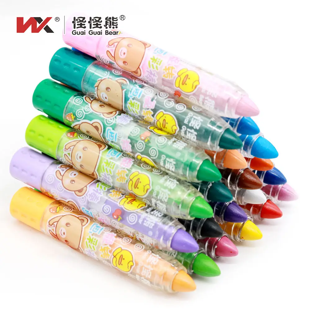 Màu 24 Crayon Set an toàn có thể giặt xoay bút chì màu cho trẻ em người lớn bút xoay twistable Crayon 12 màu sắc thùng đóng gói