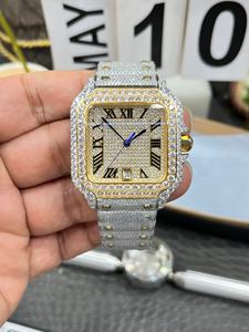 Customized inlay designer business mechanical <b>watch</b> factory top-level luxurious <b>men's</b> all-<b>black</b> carbon silicon stone <b>watch</b> - Product Image 2