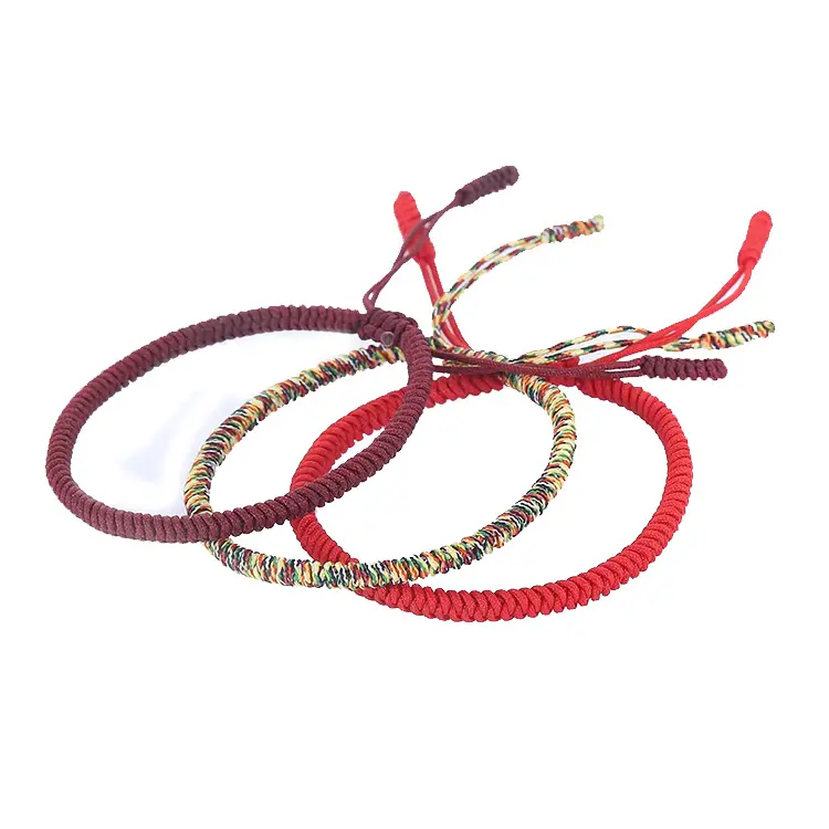 Bracelets de mode Vente chaude Népal Bracelet À La Main Arc-En-Corde Colorée Fil Tressé Bracelets D'amitié