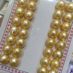 זוג 2pcs טבעי מים מתוקים פנינים רופפים בצורת כפתור 7-12 מ "מ זהב חצי מחור קדוח חרוזים יפים להכנת תכשיטים - Product Image 2