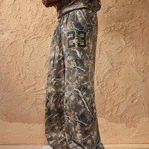 Pantalones Deportivos Anchos de Estilo Retro Y2K con Estampado de Camuflaje Lavado, Cordón Ajustable y Logotipo Personalizado para Hombre - Product Image 3