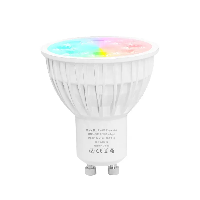 4W kablosuz led spot zigbee GU10 akıllı lamba, RGB renk değiştirme karartma CE ROHS ile LED ampul