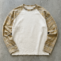 T-shirt à manches longues personnalisé pour homme, 370 GSM, style Heavy Metal, taille 6XL, bicolore avec clous