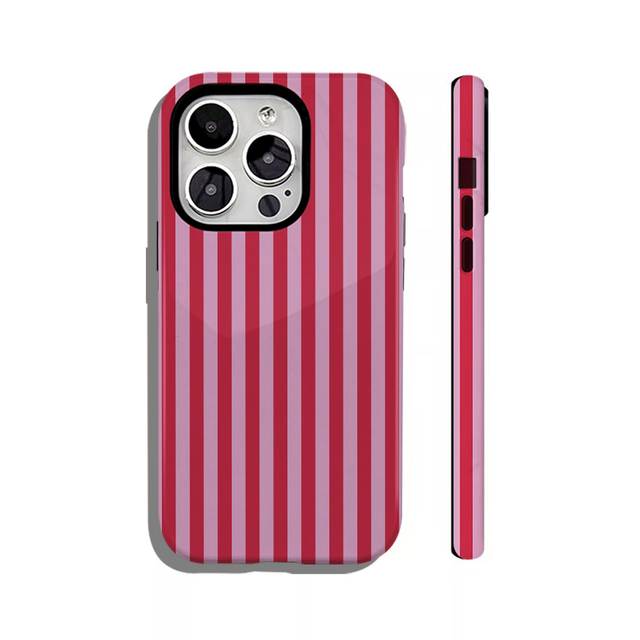 Fashion Line-pattern Film Full-Cover 2-in-1 Phone Case for iPhone 16 17 Promax Customizable Shockproof Cover