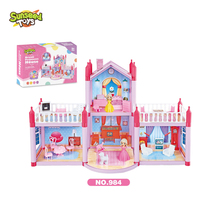 Jouet en plastique pour filles, modèle de château de poupée à assembler soi-même, jeu de rôle