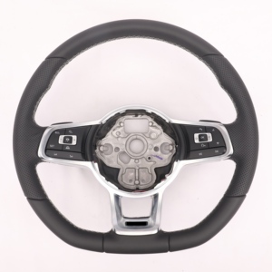 Volante de Cuero Perforado con Fibra de Carbono y Costuras Negras para Volkswagen Golf 7 MK7 MK8, <span class=keywords><strong>Venta</strong></span> Directa de Fábrica YLC - Product Image 3