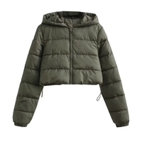 Nouvelle Collection Automne/Hiver 2025 – Doudoune Courte Urbaine Décontractée Unie à Capuche pour Femme, Style Européen et Américain, Modèle W055