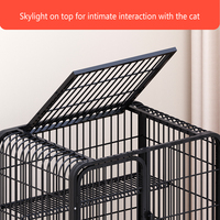 Grande cage à chat multi-niveaux avec double porte, parc à chat robuste en métal pour l'élevage et l'usage domestique