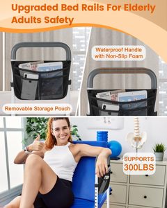 Giường đường ray cho người lớn tuổi an toàn có thể điều chỉnh Hỗ trợ đường sắt cho người cao niên ổn định giường bên xử lý hỗ trợ thanh bảo vệ đường ray - Product Image 2