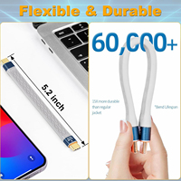 Kabel Pengisian Cepat 240w TPE 40Gbps 8k60HZ Kabel Pipih Kabel Pendek USB 4.0 Kabel Data untuk Power Bank/Ponsel