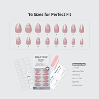 Faux ongles en gel souple 3D faits main, courts, forme amande, effet œil de chat rose, pour l'été et la plage, à presser, vente en gros