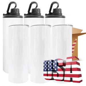 Vasos delgados de acero inoxidable con aislamiento al vacío de 20 oz para sublimación, con tapa deportiva y dos tapas, en blanco, desde almacén de EE. UU. - Product Image 3