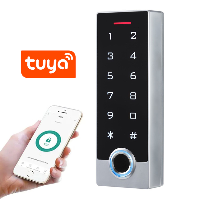 IP68 Waterproof Tuya App Control Wifi Biometric Fingerprint Touch Keyboard 125Khz/13.56Mhz Access Control Keypad