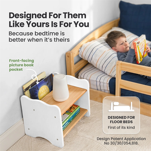 <span class=keywords><strong>Comodino</strong></span> in Legno Massello per Bambini con Libreria e Spazio per Libri, Ideale per Camerette - Product Image 4