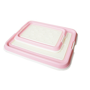 Pet Litter <b>Box</b> Pink White PP Material 54.2x43.15x17.7 Washable Easy Clean Dog <b>Cat</b> Toilet Tray - Product Image 1