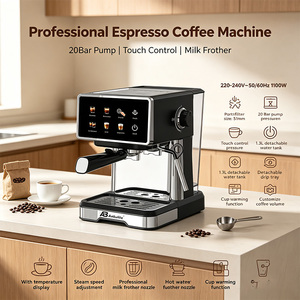 ANBOLIFE OEM&ODM Macchina per Caffè Espresso 20 Bar con Controllo Digitale, Preparazione Silenziosa, per Casa e Caffetteria, Serbatoio d'Acqua Rimovibile da 1,3L - Product Image 4
