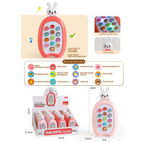 Téléphone musical éducatif multifonctionnel en forme de lapin mignon pour bébés de 0 à 1 an - Nouveauté transfrontalière