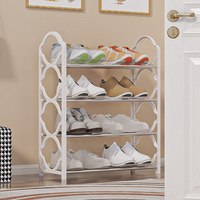 Étagère à chaussures multi-niveaux, organisateur de rangement pour chaussures, gain de place, montage sans outils, étagère de présentation de chaussures minimaliste multifonctionnelle