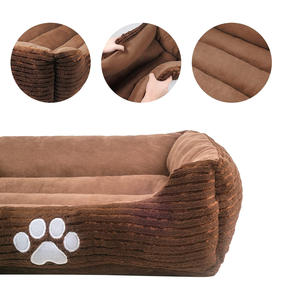 Fábrica asiática Linda cama moderna para cachorros Cama rectangular reversible para mascotas con impresión de pata de perro - Product Image 4