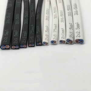 Câble automobile plat à double cœur à paroi mince CU 0,5 mm2 0,75 mm2 1 mm2 1,5 mm2 2,5 mm2, fil électrique flexible noir - Product Image 6