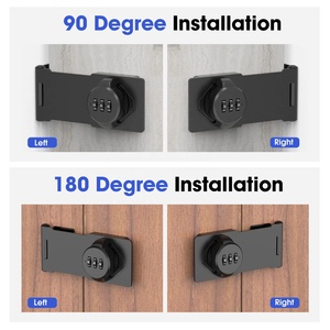 キーレスコンビネーション木製キャビネット3桁パスワードコードハスプラッチロックツイストノブ引き出し食器棚ロッカーガン-安全なクローゼットボックス - Product Image 4