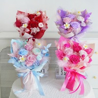 Bouquet de fleurs éternelles Wafa, fleurs séchées, couleurs mélangées, quatre combinaisons, multi-occasions, Saint-Valentin, Tanabata, cadeau transfrontalier