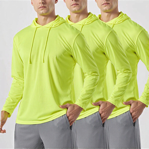 Sweat-shirt à capuche pour homme UPF 50+ à séchage rapide, manches longues, tricoté, coupe ample, protection solaire, vêtements d'extérieur - Product Image 3