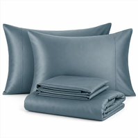 Ensemble de housse de couette de luxe en lyocell d'eucalyptus 100% tissé satiné, ensemble de literie rafraîchissant