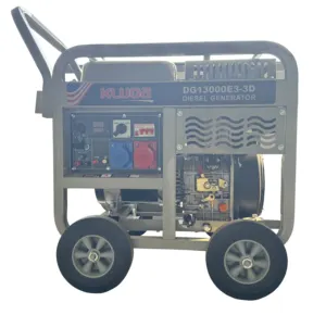DG13000E3 8KW 10KVA 30A american socket and 32A british socket diesel generator with 10 inch bigger wheels and timer