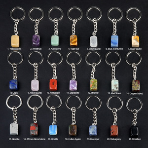 Wholesale Natural Crystal Craft Healing Energy Stone Crystal Tumble Keychain Souvenir Gift