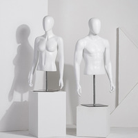 Maniquí de FRP de Alta Gama, Medio Cuerpo, con Soporte y Accesorios de Exhibición para Tiendas de Ropa
