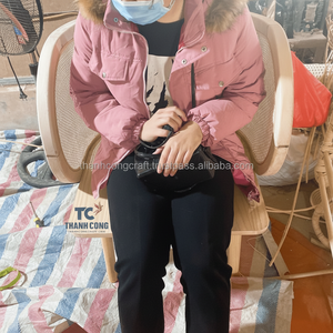 TOP Luxury Nordic Wicker Rattan Chair Dinner Furniture Natural Wood Cane <b>Arm</b> Rattan Back Wicker Dining Chairs - Product Image 1