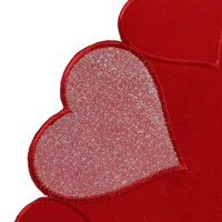 OWENIE Ensemble de tapis de table ronds roses et blancs de haute qualité napperons tissés brodés rouges pour la Saint-Valentin décor de salle à manger