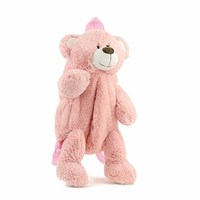 Sac en peluche personnalisé pour enfants, animal, sac à dos ours rose bon marché