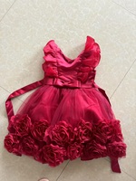Moelleux rose bébé filles robe formelle Floral Satin fleur robe de fête d'anniversaire mignon robes d'été pour les enfants