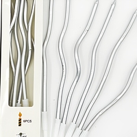 Bougies d'anniversaire en spirale pas chères en cire de paraffine, sans fumée, non toxiques, couleur or/argent, pour décorations de fête, mariages et fêtes de Pâques