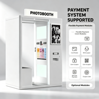 Photo Booth LED Ringkas dengan Layar Sentuh 21,5 Inci, Photo Booth Selfie Instan dengan Kamera