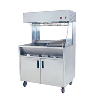Station de maintien au chaud pour frites en acier inoxydable avec 4 lampes chauffantes et armoire pour cuisines commerciales, pour chaînes de restaurants QSR