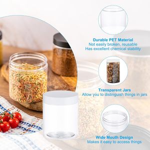 Biodegradable Plastic <b>Jar</b> 100ml 120ml 200ml 250ml 500ml Clear PET Wide Mouth PET Plastic <b>Jar</b> Candy <b>Jar</b> With Plastic Lids - Product Image 3