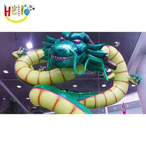 Modelo de animal dragón chino tradicional para decoración de centro comercial, gigante, colgante, verde, OEM - Product Image 2
