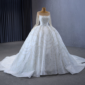 Moderno bianco a maniche lunghe elegante signora tutù gonna con decorazione in pizzo abito da <span class=keywords><strong>sposa</strong></span> damigella RSM231115 - Product Image 3