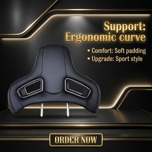 Sedile <span class=keywords><strong>da</strong></span> Corsa JBR OEM in Pelle PVC Nera di Lusso con Poggiatesta Comfort e Schiuma Koud per Sedili Auto Universali - Product Image 1