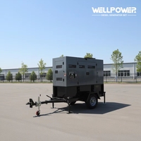 Generador Diésel Silencioso Móvil Tipo Remolque de 20kw 30kva 40kw 50kva 60kw 80Kw 100Kw 120kw 200kva 200Kw con Motor Cummins Perkins